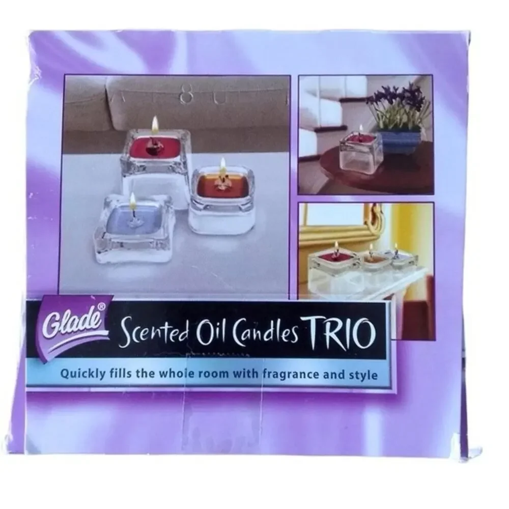 NEW Discontinued Glade Oil Candle Trio Rose Dewberry Orchid